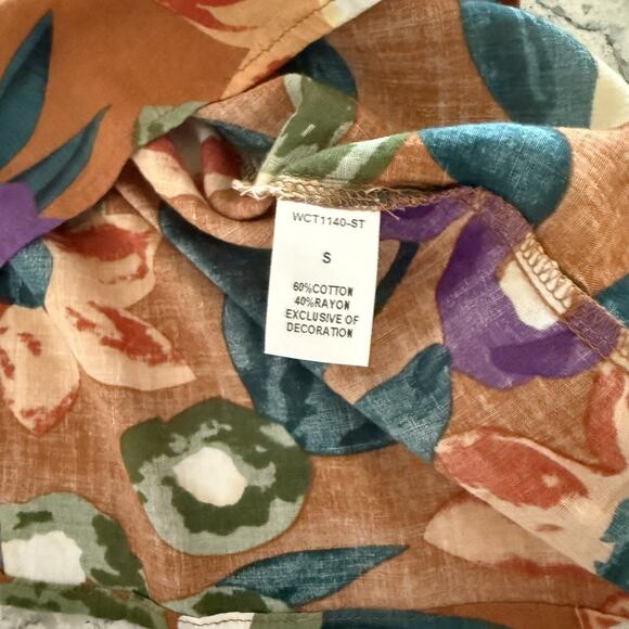THML Floral Blouse Women’s Size Small Sleeveless Woven Autumn - Picture 13 of 13